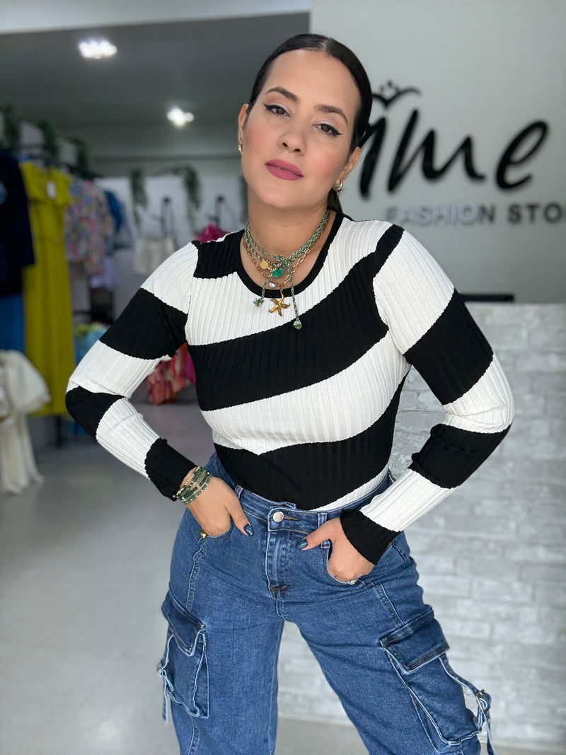 Stripes Black and White Sweater