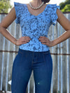 Blue Flowers Top