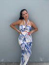 Blue Halter Maxi Dress