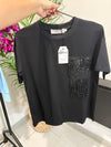 Black Fringe Pocket Tshirt