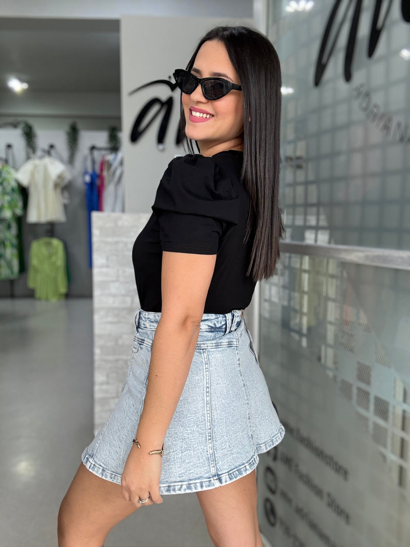 Black Rhinestones Top