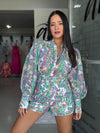 Elegant Multicolor Short Set