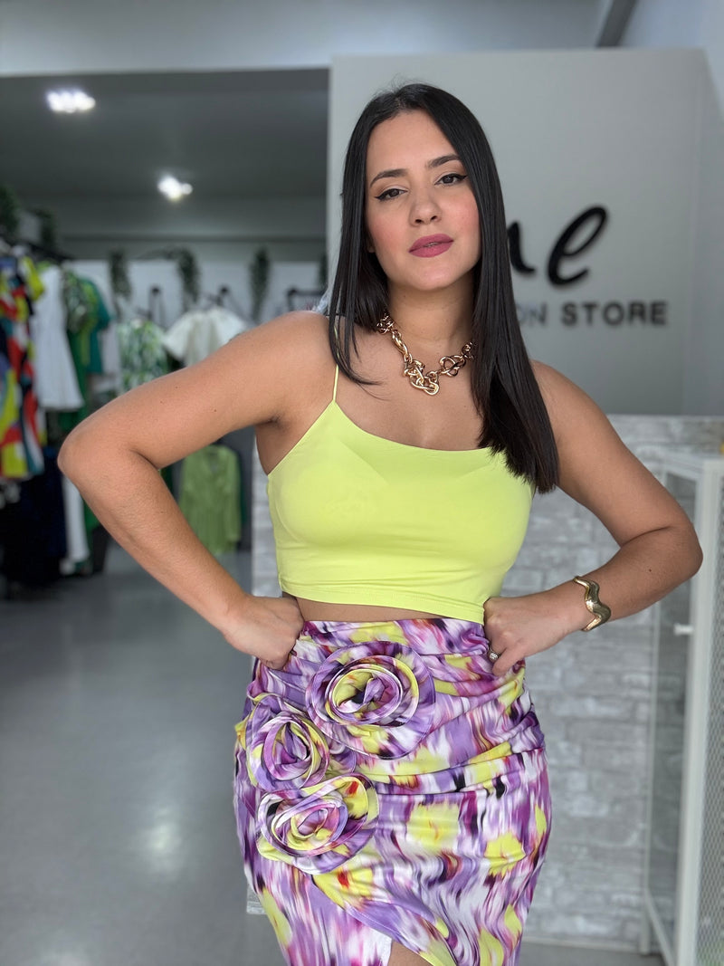 Lime Basic Crop Top