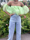 Lime Ruffles Top