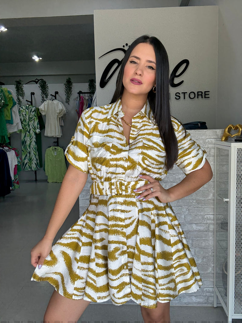 Mustard Printed Dress
