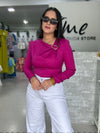Magenta Gold Detail Blouse