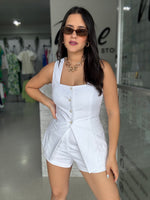 White Vest Short Set