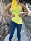 Yellow Ruffles Flower Top