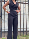 Black Rhinestones Jumpsuit