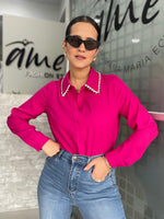 Magenta Rhinestones Blouse