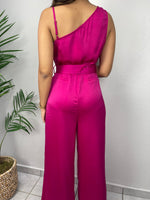 Magenta Satin Jumpsuit