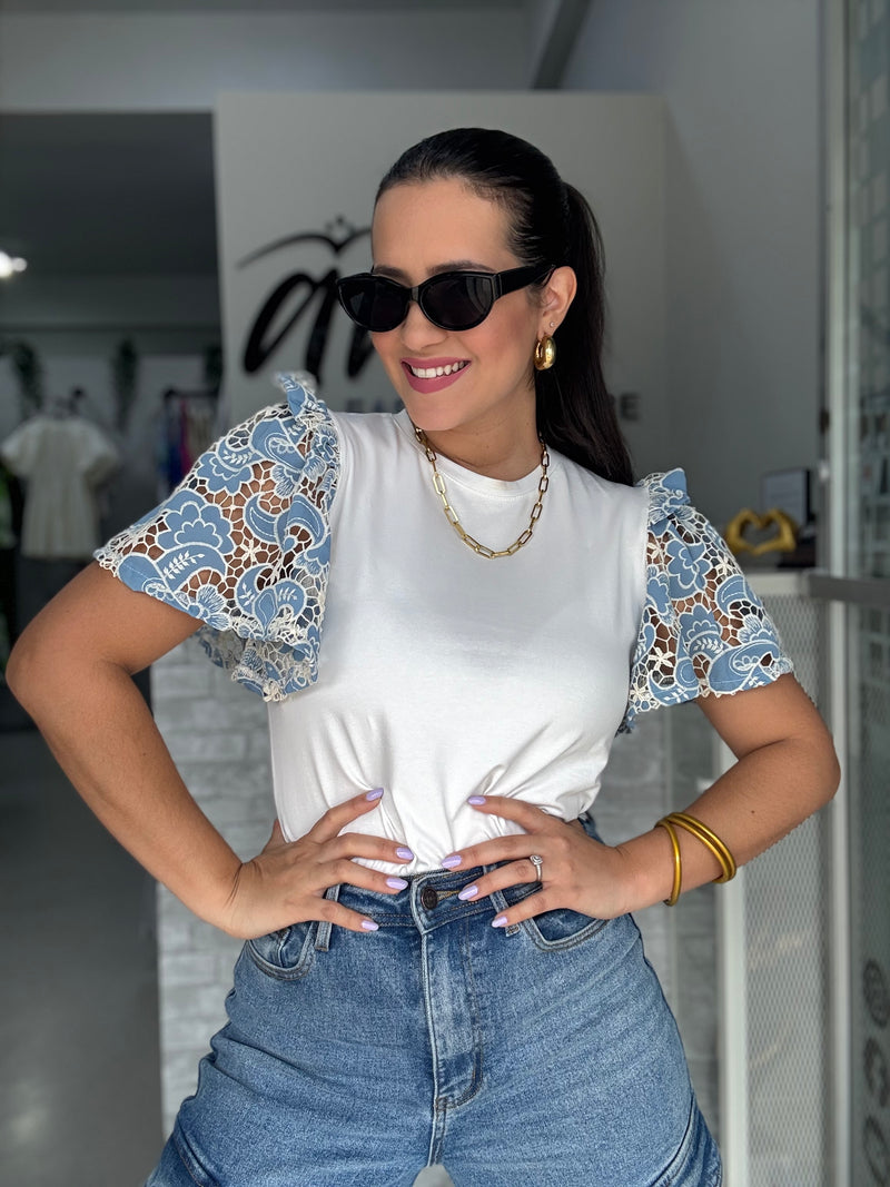 Lace Sleeves T-Shirt