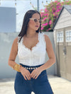 White Lace Bustier Top