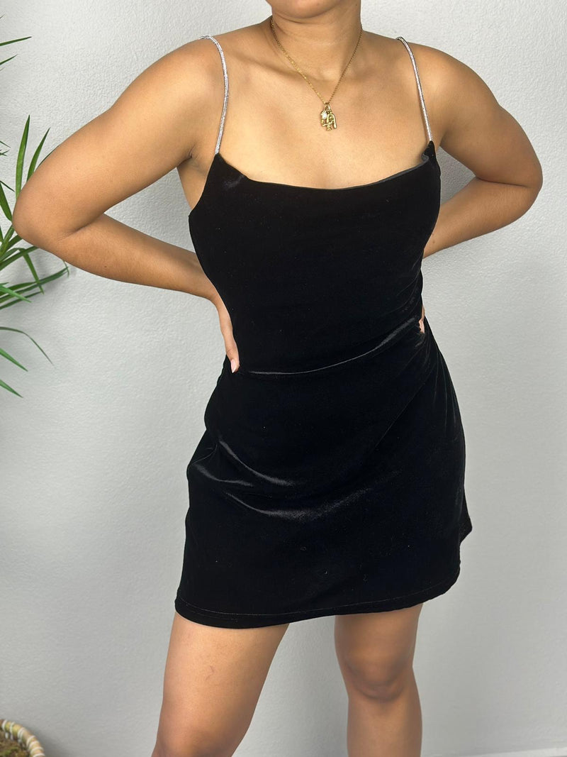 Black Rhinestones Dress