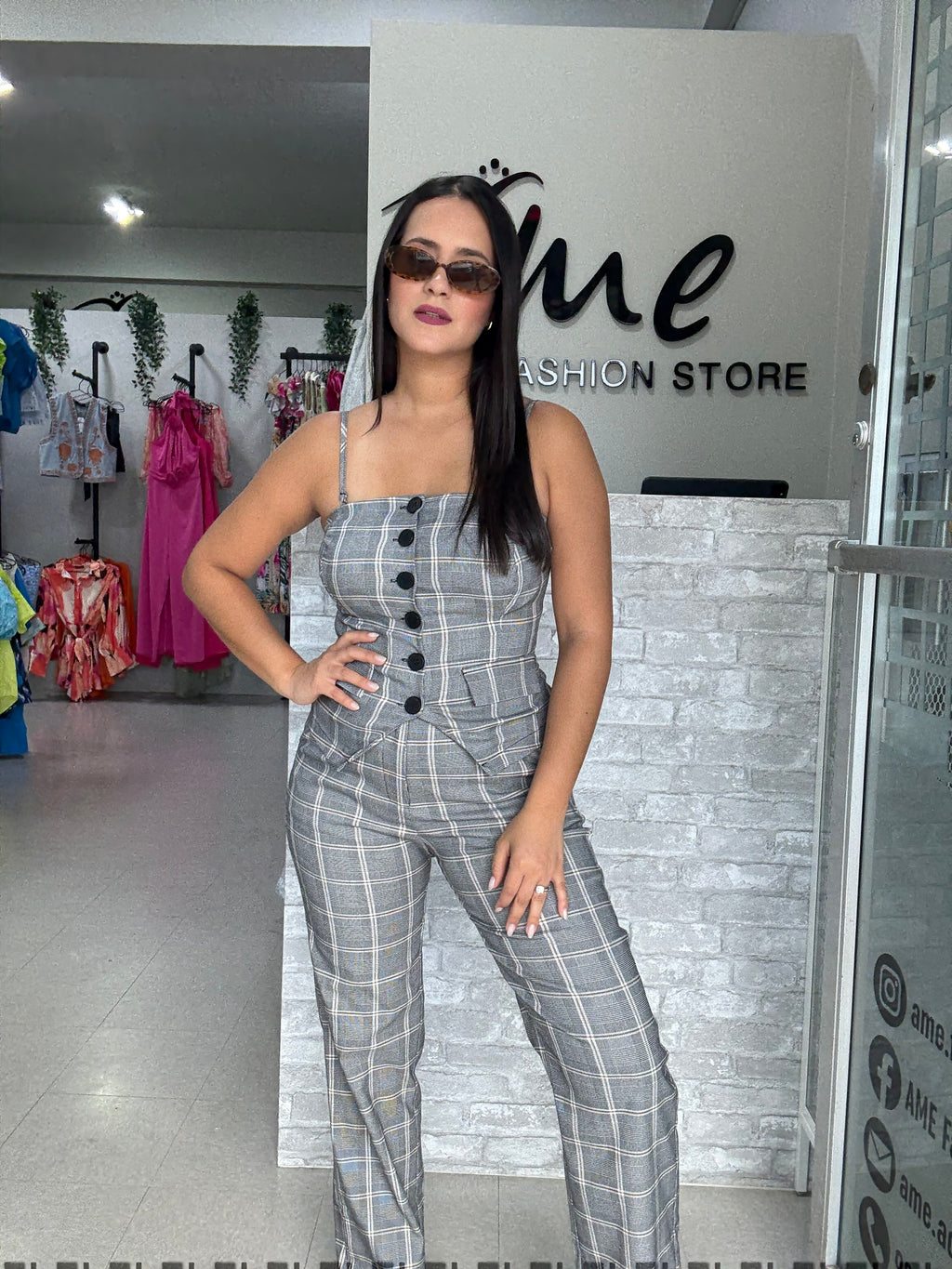 Gingham Printed Set