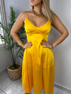 Sunset Gold Satin Dress