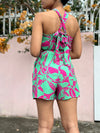 Magenta and Green Romper