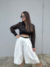 Capri White Pant With Belt