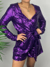 Purple Sequin Romper