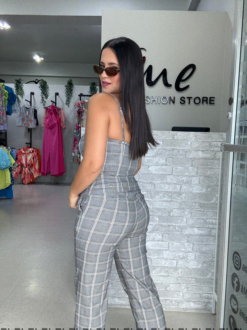 Gingham Printed Set
