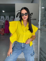 Yellow Pleated Blouse