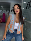 Embroidery Denim Vest