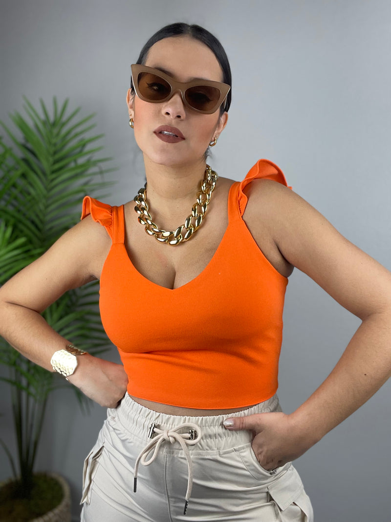 Neon Orange Crop Top