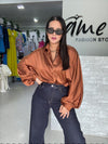 Brown Satin Shirt