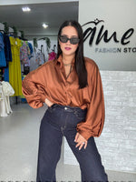 Brown Satin Shirt