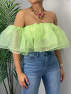 Lime Ruffles Top