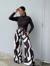 Brown Suede Zebra Pant