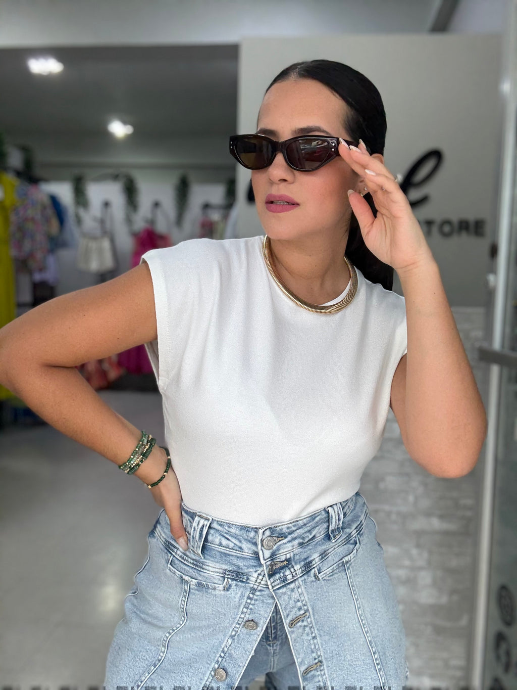 White Sweater Blouse