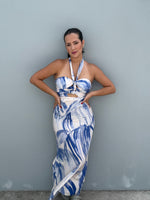 Blue Halter Maxi Dress