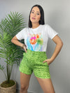 Green Snake Printed Short