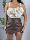 Brown Leather Skort