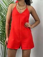 Red Halter Romper