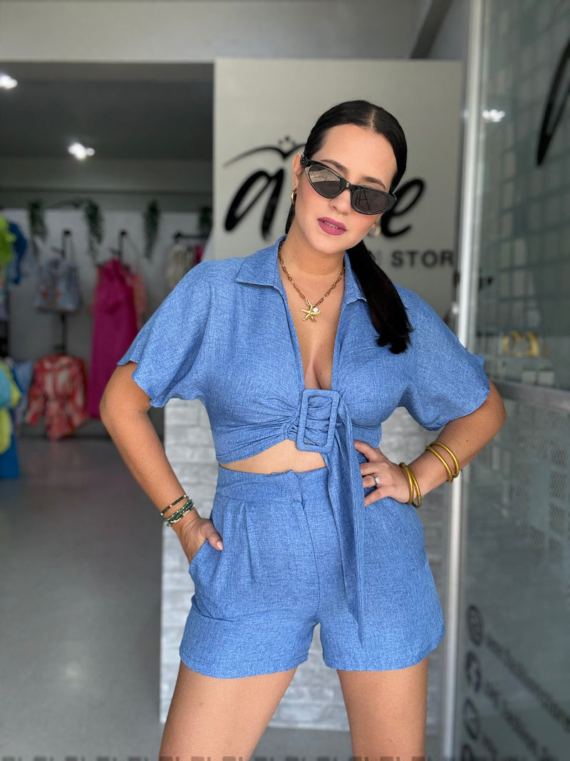 Denim Short Set