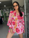 Pink Floral Romper