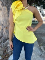 Yellow Ruffles Flower Top