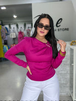 Magenta Gold Detail Blouse