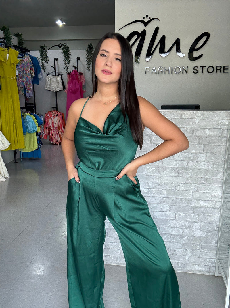 Green Satin Set