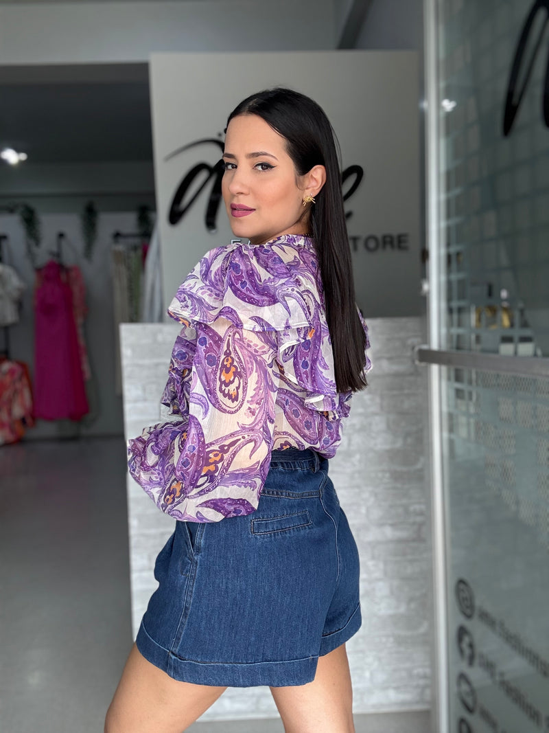 Abstract Purple Blouse