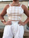 Gingham Ivory Crop Top