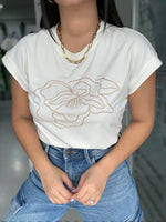 Beige Flower T-Shirt