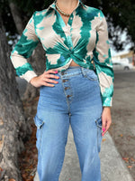 Green & Ivory Blouse