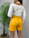 Mustard Leather Short