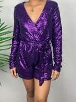 Purple Sequin Romper