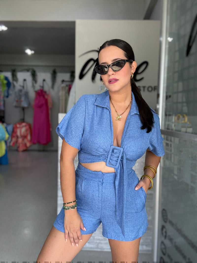 Denim Short Set