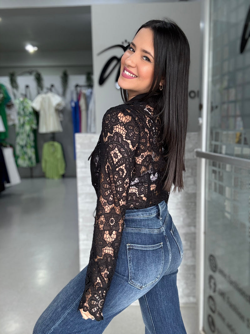 Black Lace Blouse