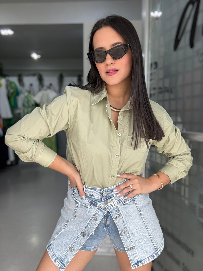 Sage Buttons Blouse